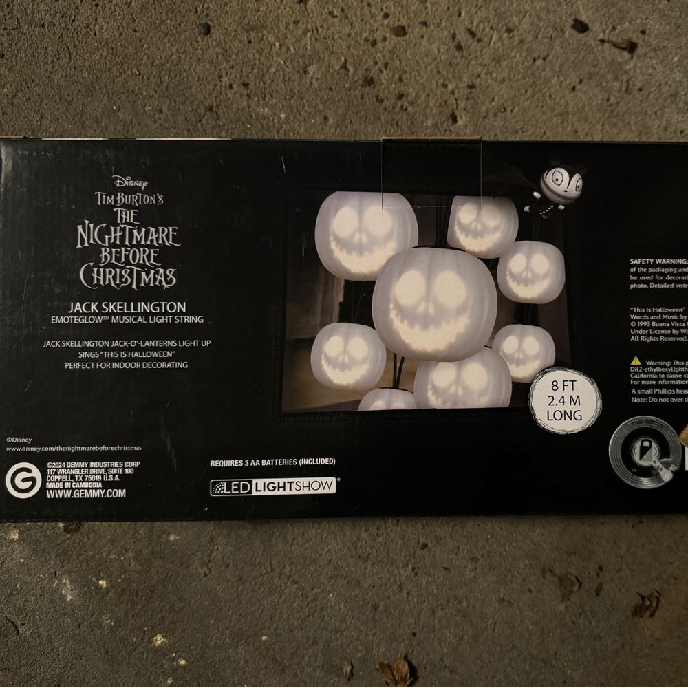 Nightmare Before Christmas Animated Singing Motion Lights Halloween Jack